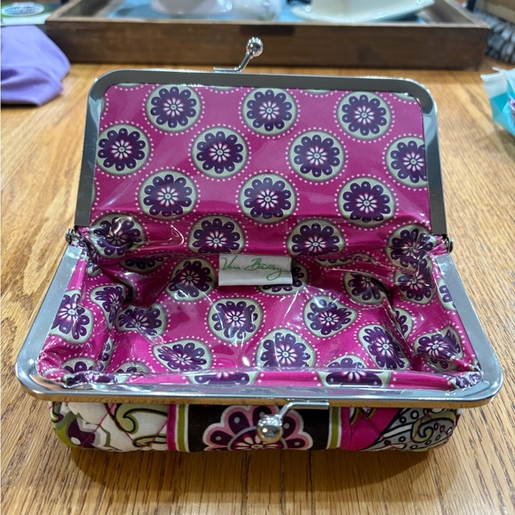 Vera Bradley Floral Quilted Makeup Bag with Silver Trim - Picture 3 of 4